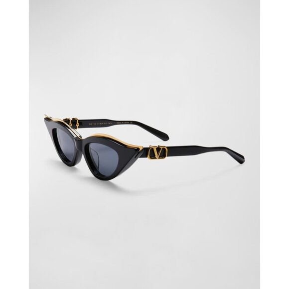 Valentino Garavani V Goldcut II VLS-114A- 49 Titanium Cat-Eye black Sunglasses main image 6